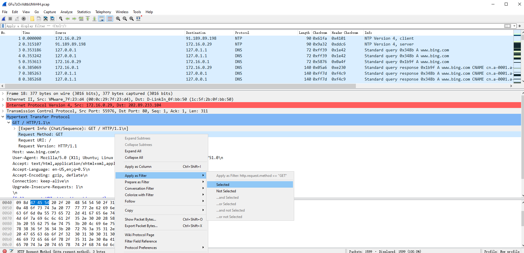 wireshark filter ip range