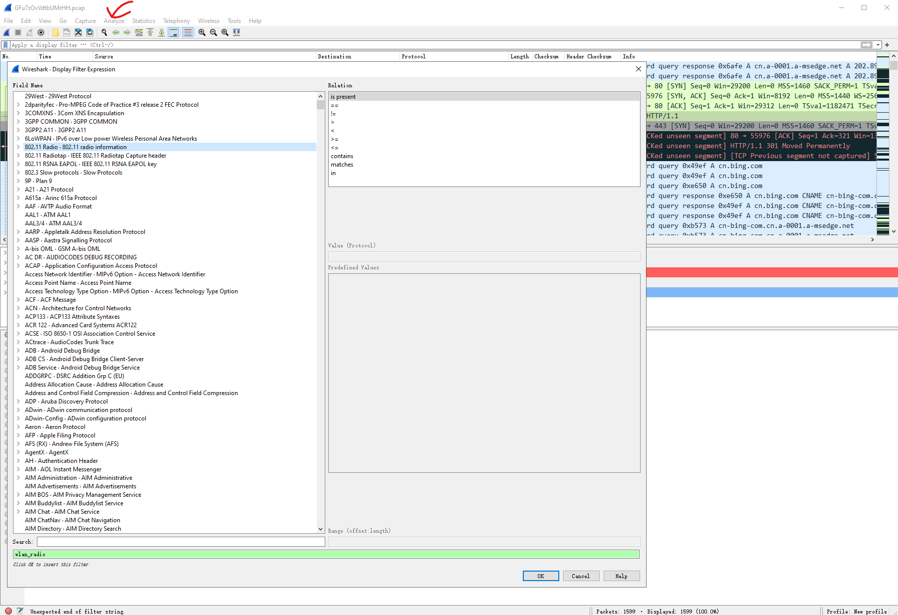 wireshark ip not equal